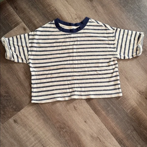 Old navy Women’s Striped Short Sleeve striped Set in Navy and Cream - Picture 2 of 5